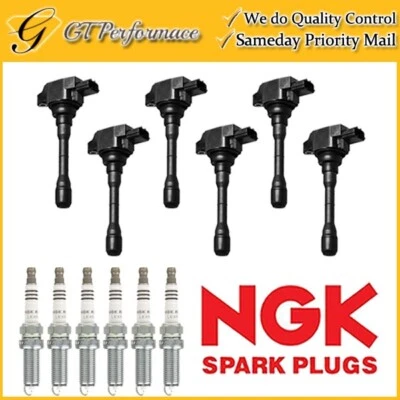 Bobina de encendido de calidad y bujía NGK 6 PIEZAS para 16-22 Infiniti Q50 Q60 3,0 L V6 Foto 1 de 4