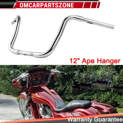 Manillar de barra de suspensión Ape de 12" para Harley Dyna Softail Touring FLRT FLHR Sportster Foto 1 de 4