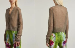 ACNE STUDIOS cardigan Size S UK 8 mohair blend cropped beige short jumper - Picture 1 of 11