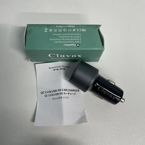 Dual USB Car Charger Adapter, Cluvox 20W Fast Charge Car Charger Compatible for  - Picture 1 of 17