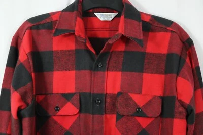 FIVE BROTHER Hecha en EE. UU. L Camisa a Cuadros Búfalo Rojo Franela Pesada Foto 1 de 4