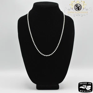 Collana di perle a sfera in argento sterling 925 massiccio plata de mexico catena in argento con sfere - Foto 1 di 8