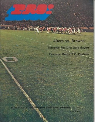 1970 9/27 football program San Francisco 49ers Cleveland Browns Gale Sayers VG  - Image 1 of 3