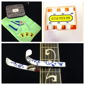 Quick Change DC-06 Alloy Acoustic/Classical Guitar Capo+Guitar Pitch Pipe+ Picks - Picture 1 of 12