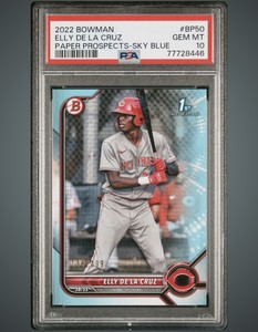 2022 Bowman Paper Prospects #BP50 Elly De La Cruz Sky Blue /499 PSA 10