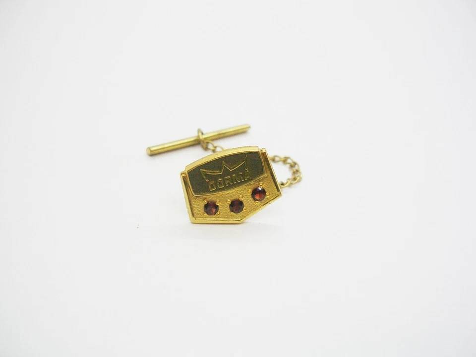 Vintage Service Award Tie Tack Dorma Co gold filled Rubies Employee Recognition - Image 1 of 2