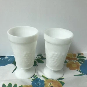 Vintage Indiana Milk Glass Set Of 2 Tumblers. - Picture 1 of 3