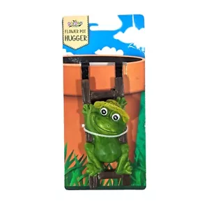 Garden Collection Climbing Green Frog Flowerpot Hugger Resin 5.5-inch Gift - Picture 1 of 2