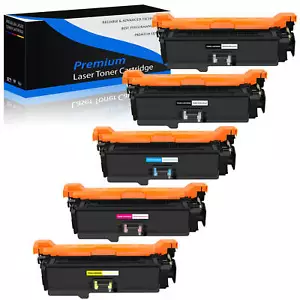 5PK CE250A 504A Toner B C Y M Set for HP Color CP3525 CP3525dn CP3525n CP3530 - Picture 1 of 24