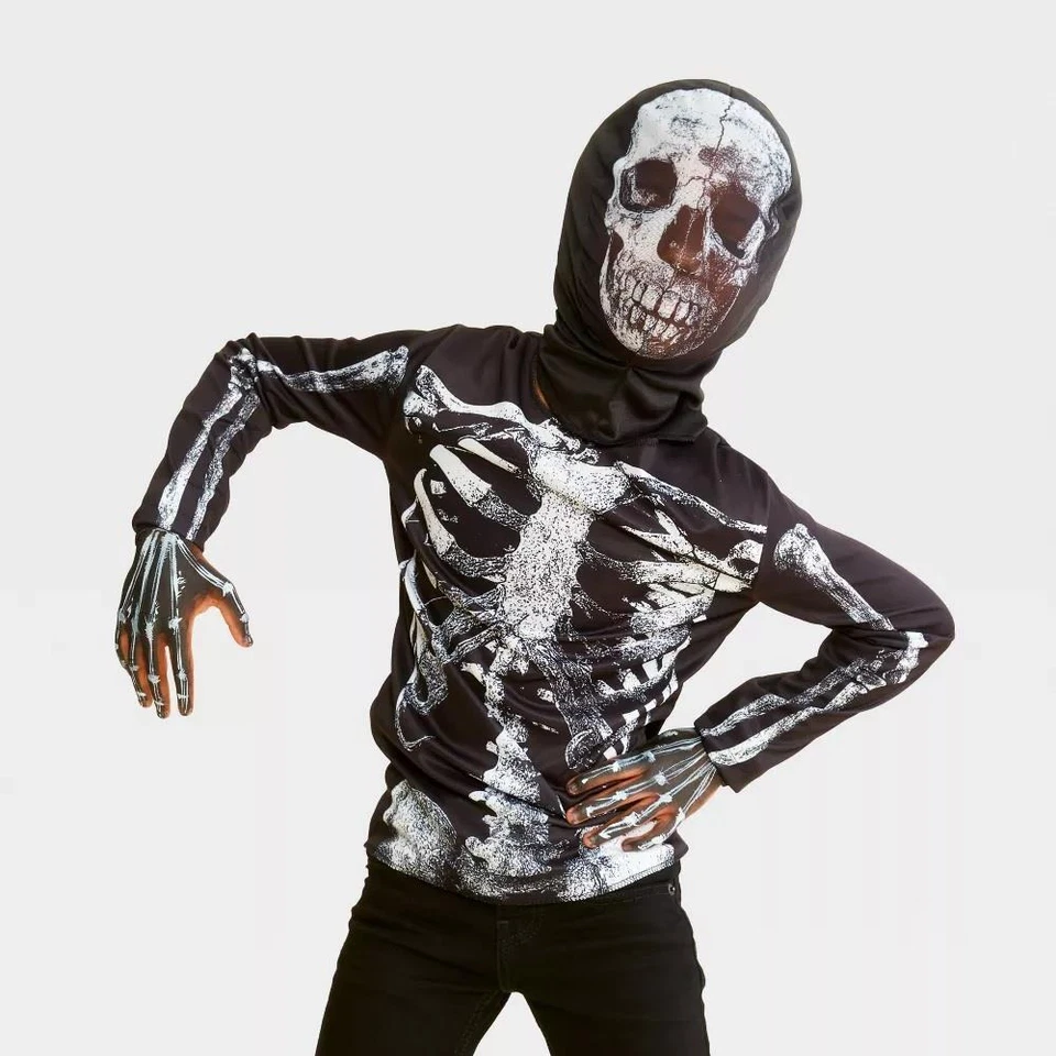 Niños Hyde and Eek Luz Negra Responsiva ESQUELETO Camisa Disfraz Halloween OSFM NUEVO CON ETIQUETAS Foto 1 de 1