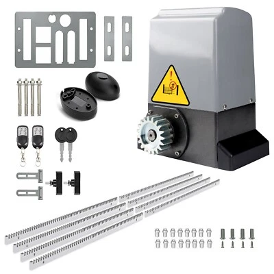 BLÜTEZEIT 1800LB Automatic Sliding Gate Opener Rack Driven with 2 Remotes & Complete Kit