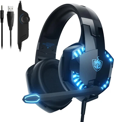 Gaming Headset Gaming Kopfhörer mit Mikrofon HD Stereo LED für PS4 PC Xbox One - Bild 1 von 4