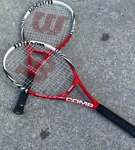 Wilson Six One Comp rot Tennisschläger L3 4 3/8 enge Saiten EUC - Bild 1 von 6