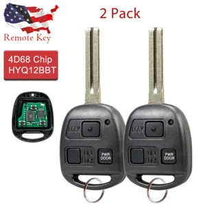 2 Para Lexus ES330 RX330 RX400h RX350 SC430 Mando a Distancia Coche Llavero HYQ12BBT 4D68 Chip - Imagen 1 de 6