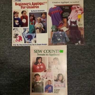 Lote de 3 libros de patrones de apliques vintage Foto 1 de 4