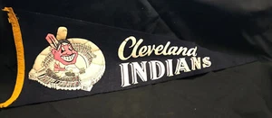 Vintage Cleveland Indians 1960s Chief Wahoo felt Full Size Pennant  D20 - Bild 1 von 5