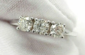 ANELLO in ORO BIANCO 14 kt TRILOGY con DIAMANTI da 0.71ct tot. - Bild 1 von 12