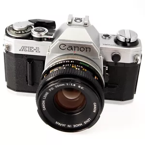 CANON AE-1 35mm Film Camera w/ Canon 50mm f/1.8 S.C. Lens - Tested - Great Cond. - Picture 1 of 9