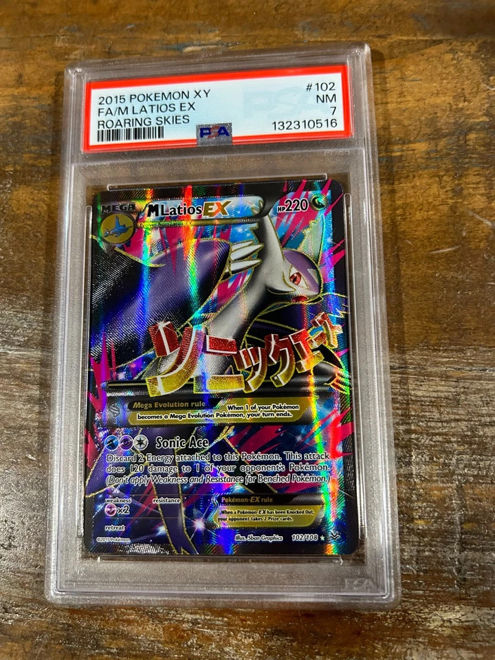 POKEMON 2015 XY Roaring Skies Full Art M LATIOS EX #102 PSA 7 RARE Mega - Image 1 of 2