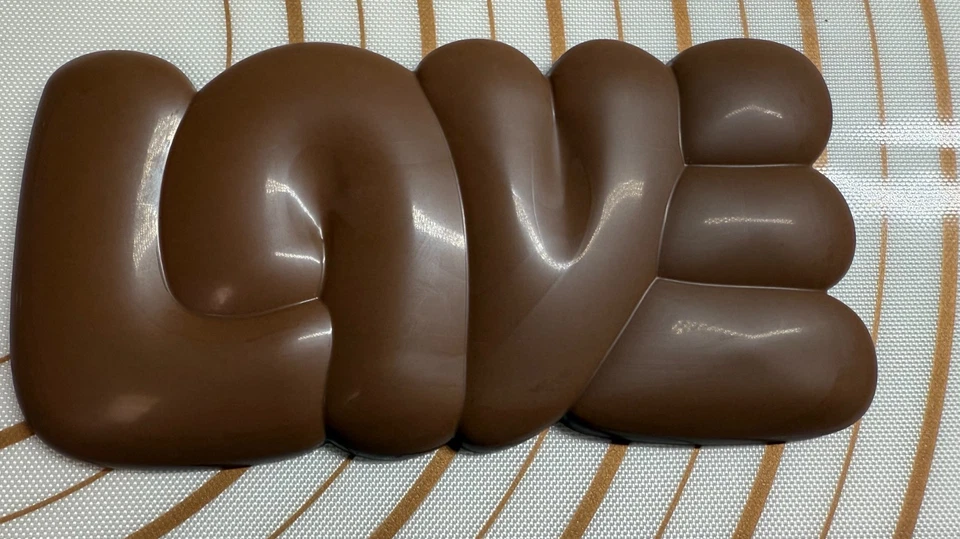 Milk chocolate bar  with Love sign Handcrafted 100g. - Image 1 of 4