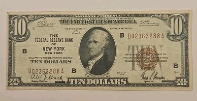 1929 $10 New York, New York Federal Reserve Bank National Currency - Image 1 of 4