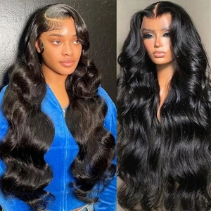 26 Zoll Lace Front Perücken Echthaar Körperwelle HD Lace Frontal Perücke mit Baby Ha... - Bild 1 von 8