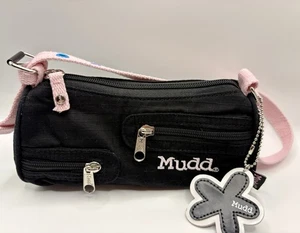 Vintage Y2K MUDD 90’s Mini Bag Handtasche Schwarz Pink 🩷Akzente Schlüsselanhänger Süß Clutch - Bild 1 von 24