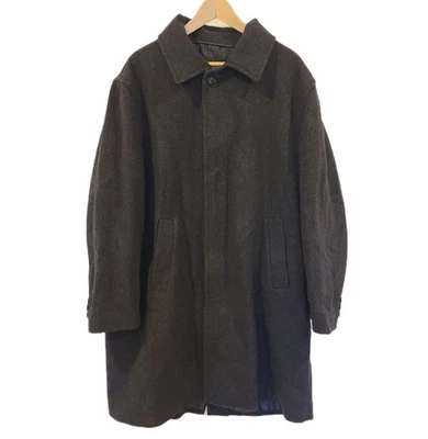 LL Bean Wool Cashmere Blend Overcoat Full Length Large Charcoal Grey - Image 1 of 4