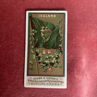 ALLEN & GINTER FLAGS OF ALL NATIONS (1888) cigarette card - IRELAND - Image 1 of 2