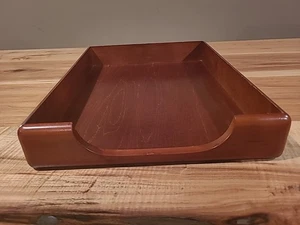 vintage Eldon Woodline Solid Wood Desk Document Letter Tray - Picture 1 of 6