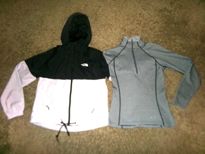 WOMENS THE NORTH FACE DRY VENT RAIN COAT JACKET & PATAGONIA CAPILENE SHIRT  XS - Image 1 of 4