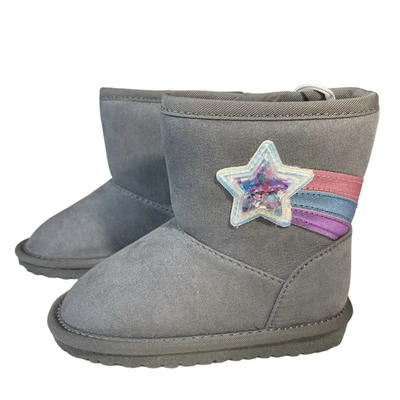 The Children’s Place Toddler Girls Shakey Star Faux Suede Boots Grey Size 5 NWT! - Image 1 of 4