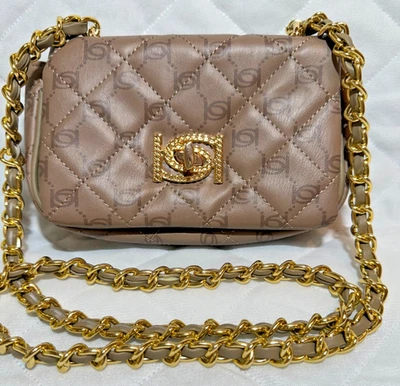 Bolso Bandolera Bebe Acolchado Cartera Bolso de Mano Tostado Clásico Correa de Cadena Foto 1 de 4