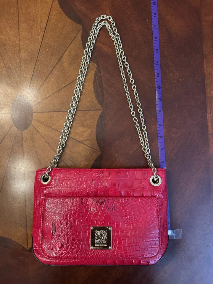 Anne Klein Small Shoulder Bag Red Purse Handbag Pre Owned Good Condition No Box - Image 1 of 4