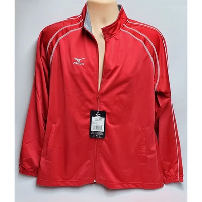 Chaqueta de Entrenamiento Mizuno Team II L Mujer Poliéster Rojo Blanco Pista de Correr NUEVA Foto 1 de 4