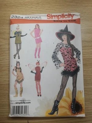 Simplicity 2324 Witch Ladybug Bee Pocahontas Costume XS-XL - Image 1 of 4