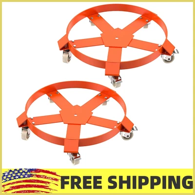 2 шт 55-галлонный барабан Dolly, сверхпрочный 1000 фунтов ствол тележка Dolly с поворотными роликами - Изображение 1 из 4