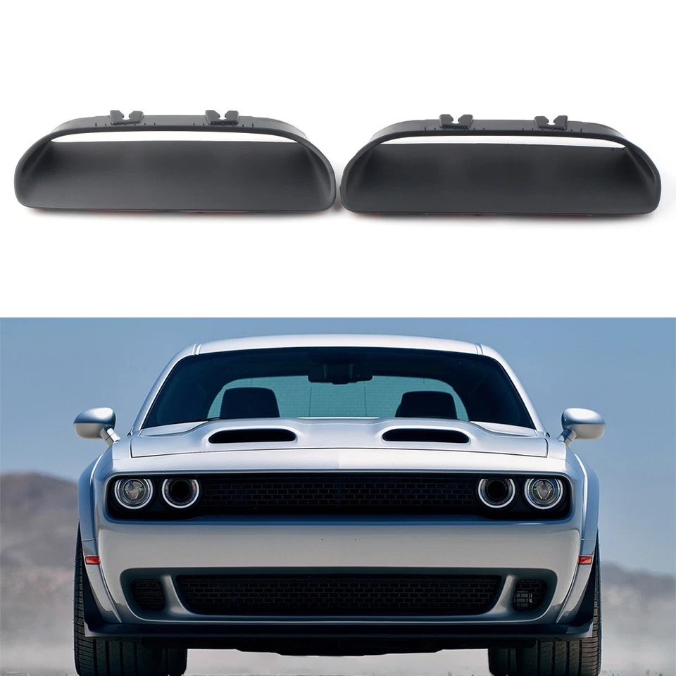 Fit Dodge Challenger Redeye 2019-20 2 x Hood Bezels Left and Right Trim Case BLK - Imagem 1 de 4