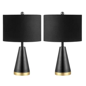 Penla 20 in. Black/Brass Gold Table Lamp - Picture 1 of 4
