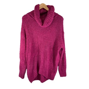 GAP Women's Merino Wool Blend Cowl Neck Sweater Hot Pink XS Coquette Cozy Core - Picture 1 of 6