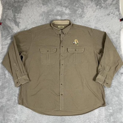 Camisa Cabela's Para Hombre 3XL Alta Marrón Gamuza Bordada Perro Pato Caza Exterior Foto 1 de 4