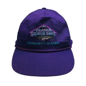 Salmon Bake Fairbanks Alaska Snapback Baseball Fisherman Cap Hat Rope Embroidery - Picture 1 of 9