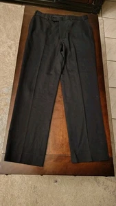 EDDIE DOMANI DRESS PANTS BLACK WASHABLE MEN'S 34 X 30 FLAT FRONT - Picture 1 of 5