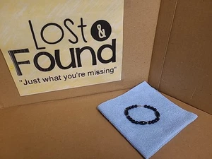 14K Gelbgold & schwarzes ONYX Perlen Armband - 7 Zoll lang - Bild 1 von 4