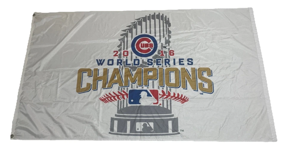 MLB Chicago Cubs Wincraft 2016 World Series Champs 3 X 5 Deluxe Flag w/ Grommets - Image 1 of 4