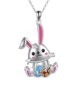 Easter Theme Bunny Rabbit Pendant Necklace - Picture 1 of 1