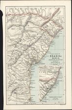 1890 John Bartholomew Antique Map of East Coast of Northern Brazil