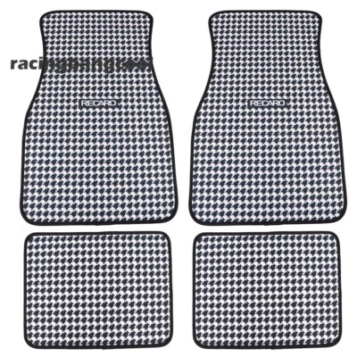 4pcs/set RECARO Swallow Gird Floor Mats Interior Carpets Car Mat Pad Protector - Image 1 of 4