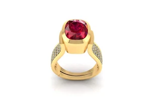 10.50 Carat Certified Unheated Natural Ruby Manik Gemstone Ring Adjustable Gold - Picture 1 of 7