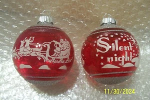 Christopher Radko Shiny Brite Glass Christmas Ornaments Silent Night RED 3-1/4" - Picture 1 of 10